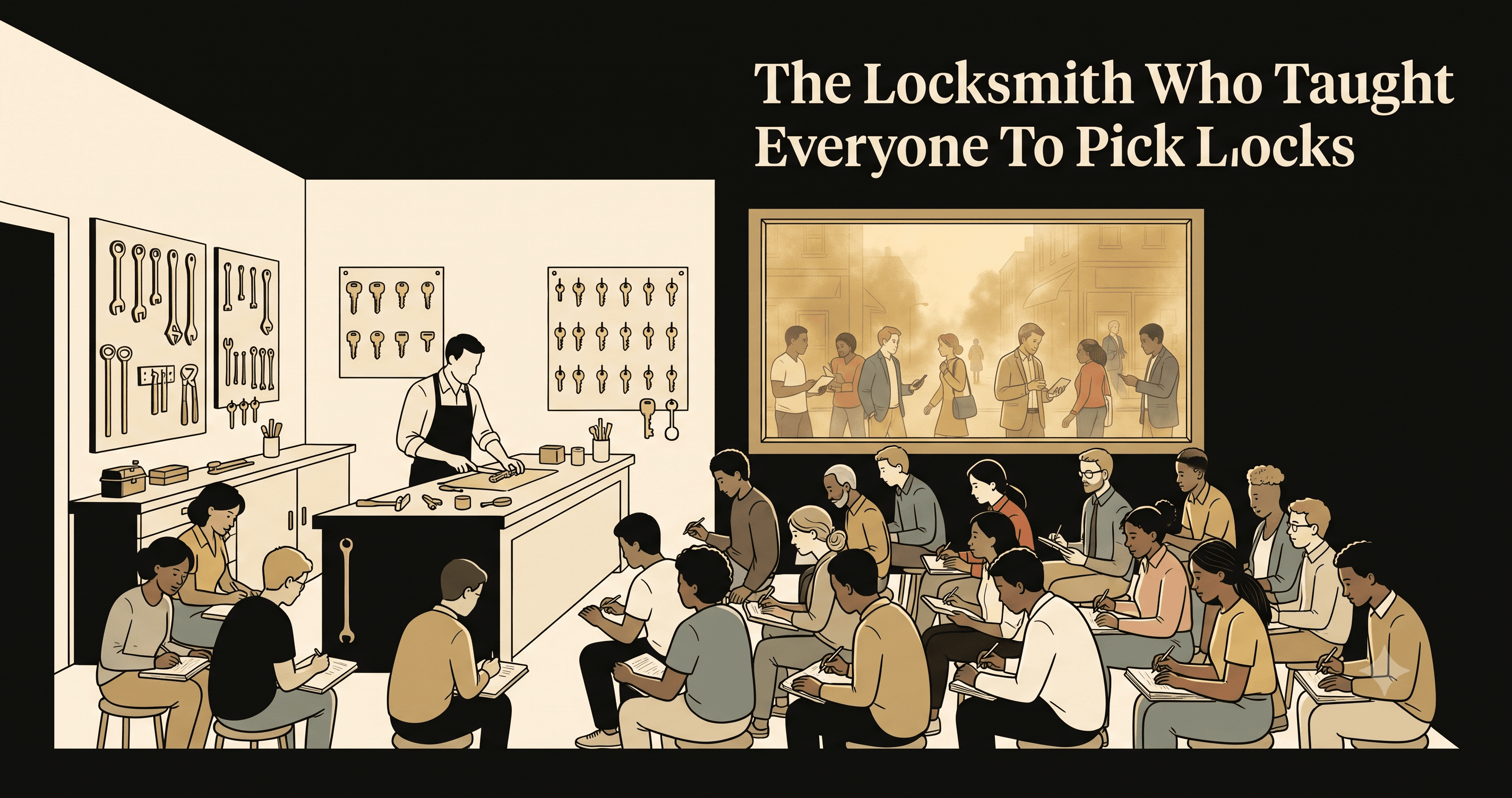 The Locksmith Who Taught Everyone
to Pick Locks.